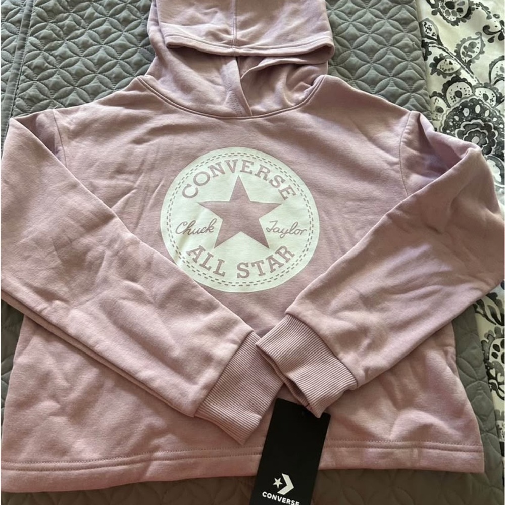 Converse Light Pink Hoodie - Girls Size L (12-13 yrs)